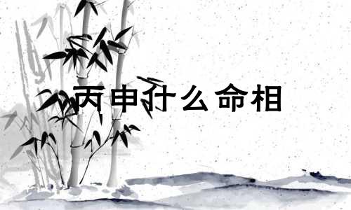丙申什么命相 丙申年属啥