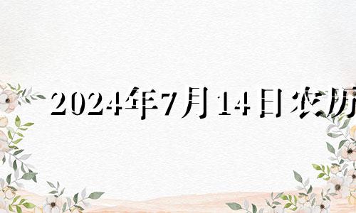 2024年7月14日农历 2024年7月日历表