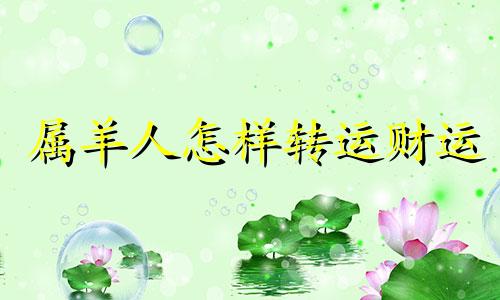 属羊人怎样转运财运 属羊的人要怎么样才会转运