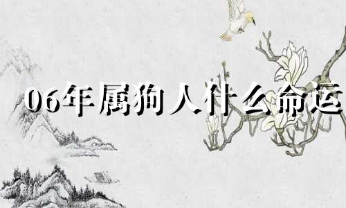 06年属狗人什么命运 06年属狗人是什么命