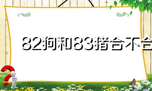 82狗和83猪合不合 82狗和83猪八字合不?