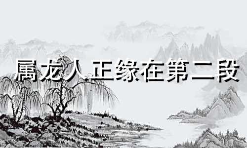 属龙人正缘在第二段 属龙2024年桃花劫遇真爱