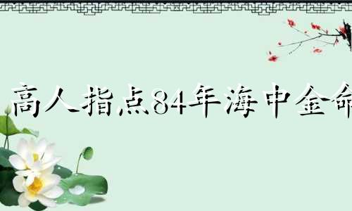 高人指点84年海中金命 84年属鼠什么时候翻身