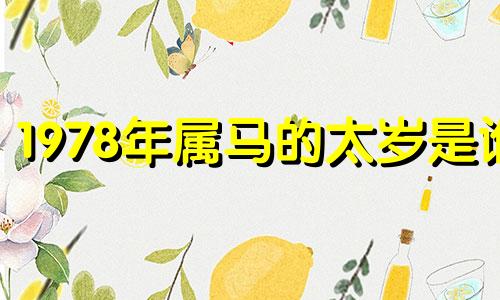 1978年属马的太岁是谁 1978年什么太岁