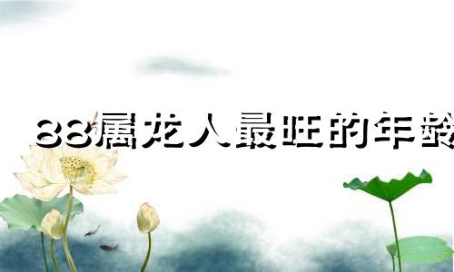 88属龙人最旺的年龄 88年属龙的十年大运什么时候开始一生转折点是哪年