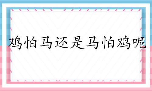 鸡怕马还是马怕鸡呢 马和鸡在一起对谁不利