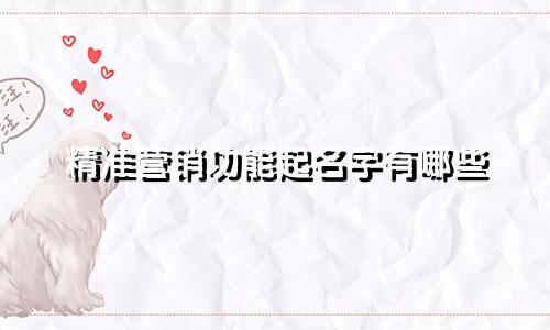 精准营销功能起名字有哪些