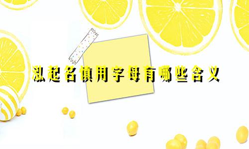 泓起名慎用字母有哪些含义