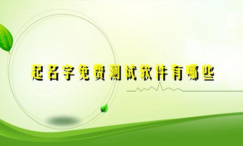 起名字免费测试软件有哪些