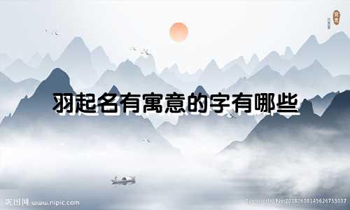 羽起名有寓意的字有哪些
