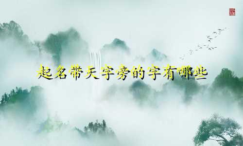 起名带天字旁的字有哪些