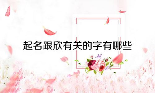 起名跟欣有关的字有哪些
