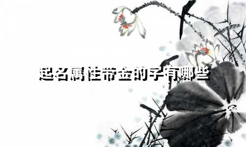 起名属性带金的字有哪些