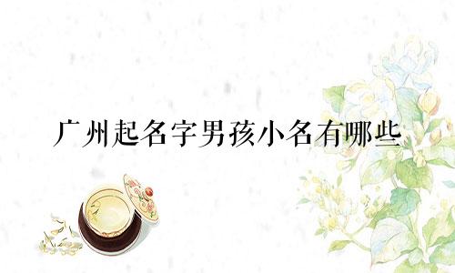 广州起名字男孩小名有哪些