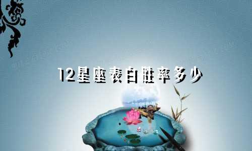 12星座表白胜率多少