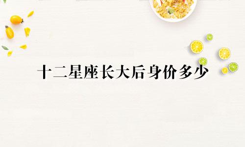 十二星座长大后身价多少