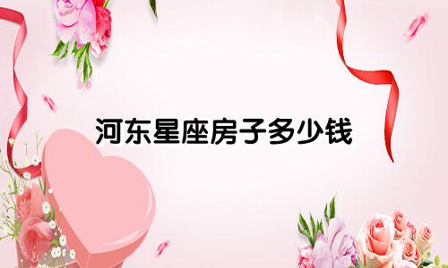 河东星座房子多少钱