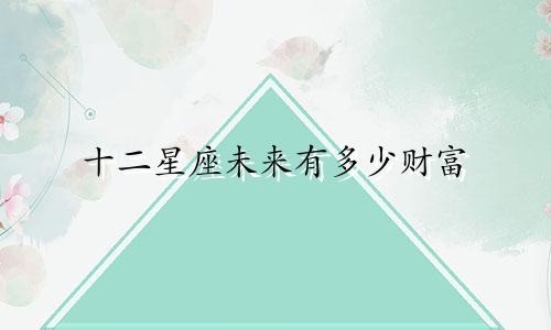十二星座未来有多少财富