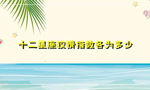 十二星座狡猾指数各为多少