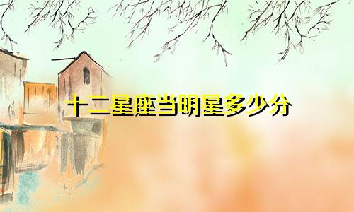 十二星座当明星多少分