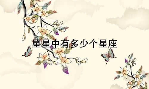 星星中有多少个星座
