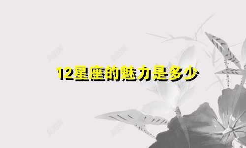 12星座的魅力是多少