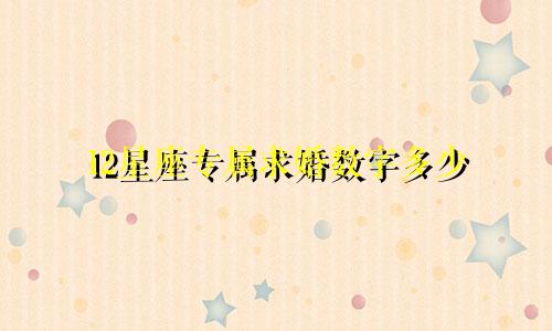 12星座专属求婚数字多少