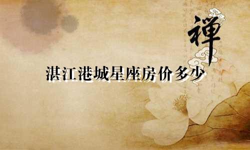 湛江港城星座房价多少