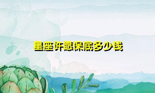 星座许愿保底多少钱