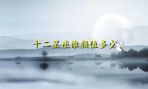 十二星座谁颜值多少